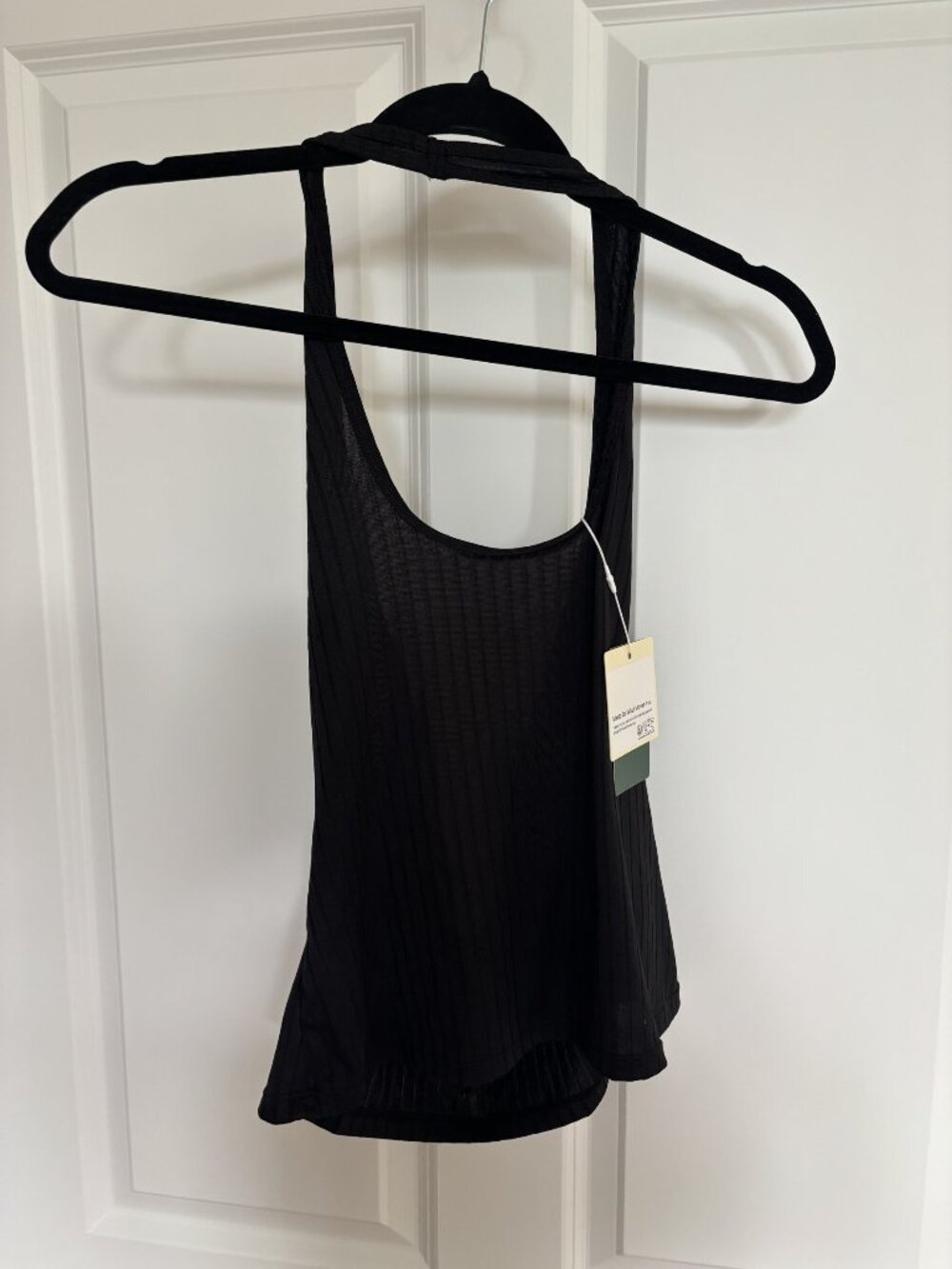 NWT Halara Black Ribbed Racerback Tank Top, Fits S/M